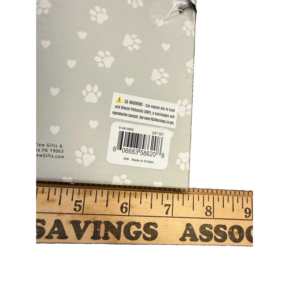 New View Gifts Dog Paw Print Photo Clip & 12oz Ceramic Mug - Black & White